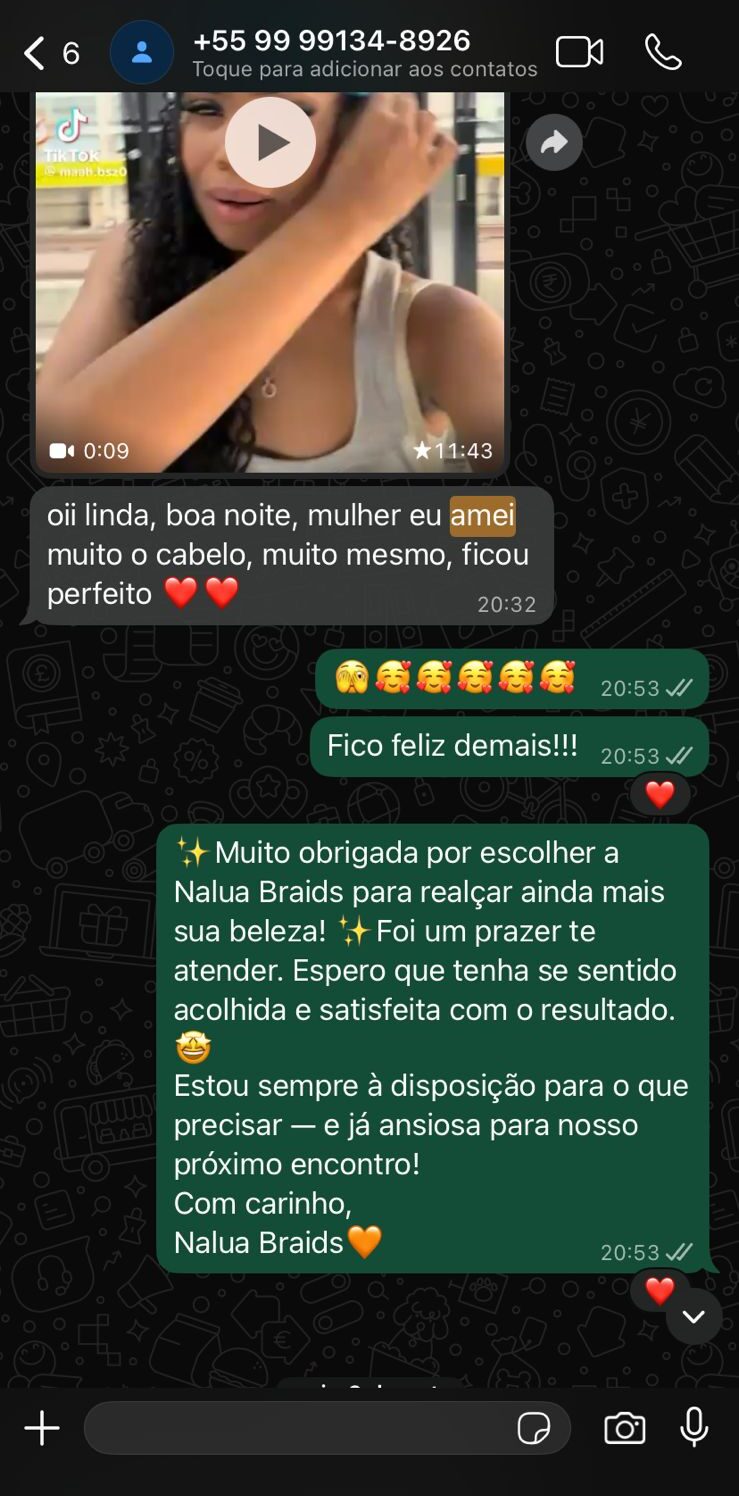 Resultado Nalua Braids - Cliente Satisfeita